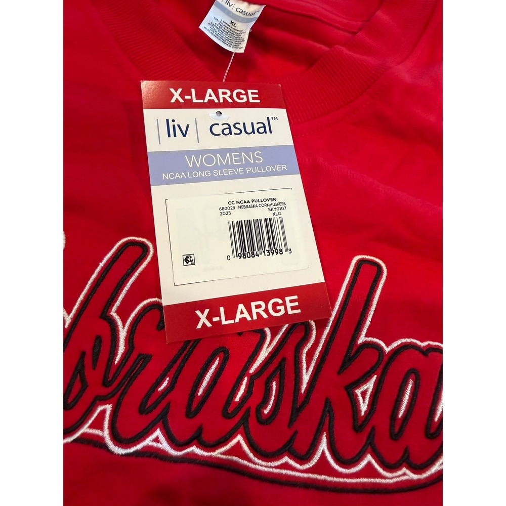 Liv Casual Nebraska Cornhuskers NCAA Red Pullover Sweatshirt Womens XL 680023 - Picture 6 of 8